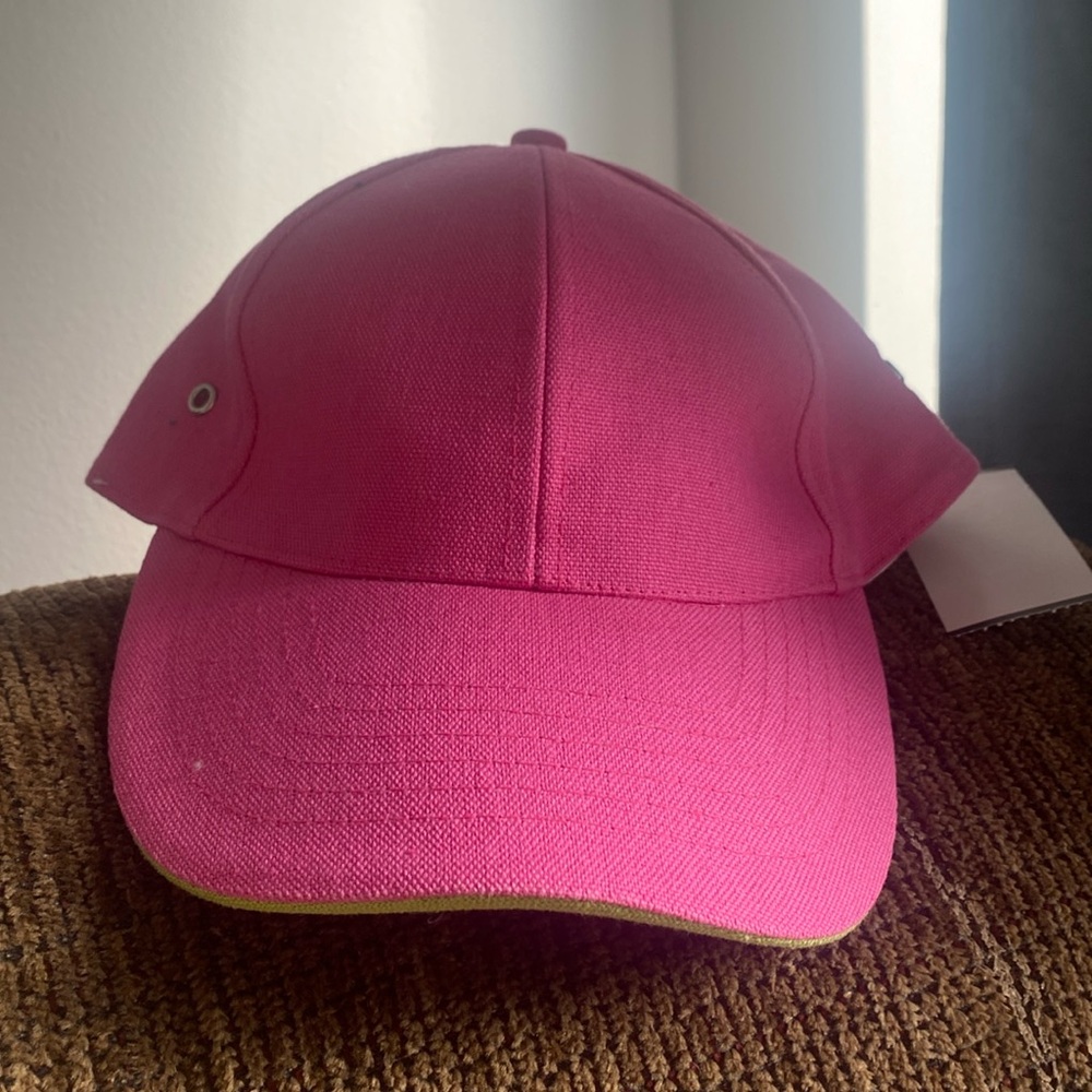 Outline linen blend /Cotton pink  Baseball Cap